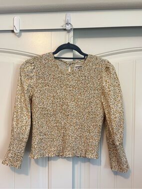 Meadows LF Markey Bloom Vintage Country Floral long sleeve blouse size 4